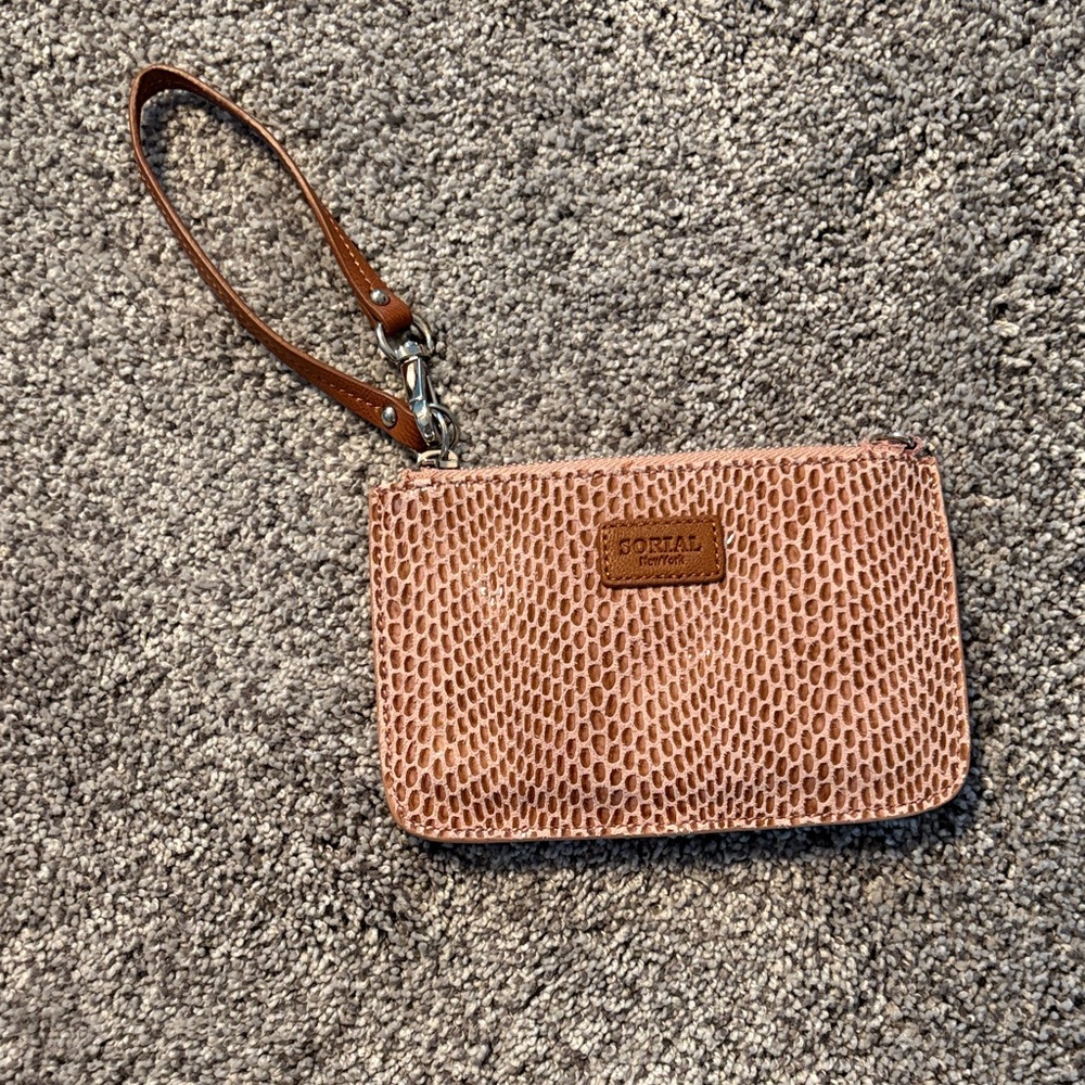 SORIAL New York Snakeskin Embossed Leather Clutch/wristlet